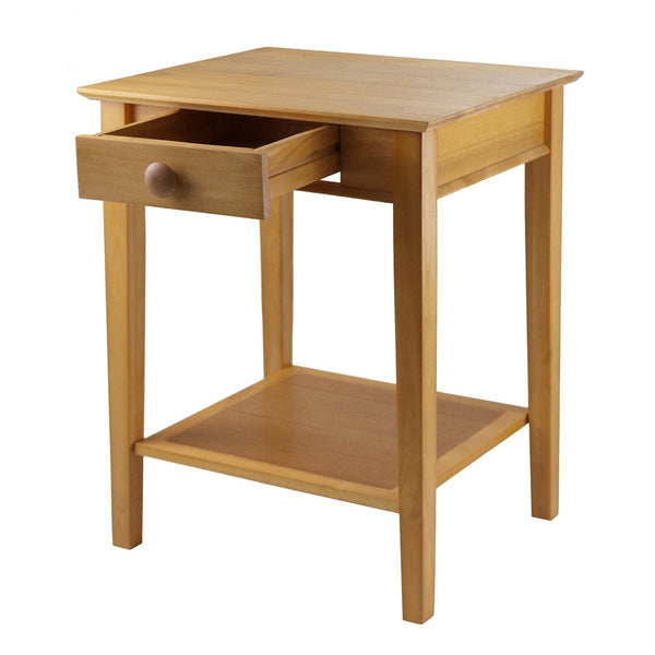 Modular Wooden Printer Stand with Drawer and Bottom Shelf in Honey - Deals Kiosk