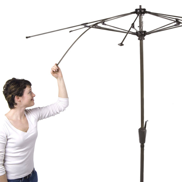 7.5-Ft Patio Umbrella for Outdoor Garden with Tilt Navy Shade and Champagne Pole - Deals Kiosk