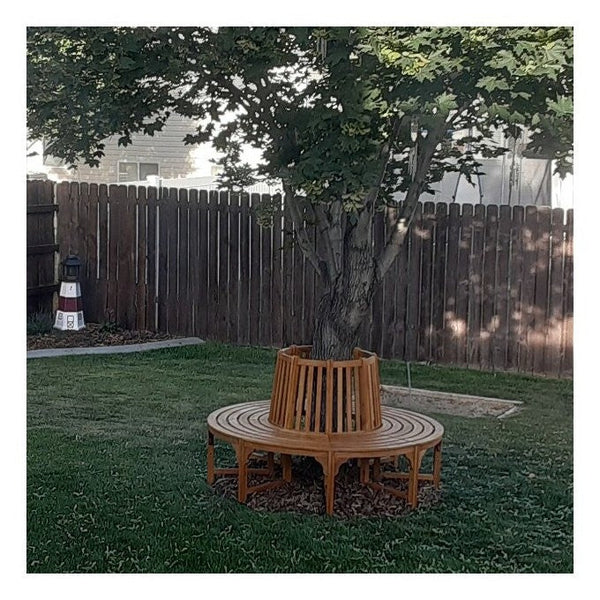 Hexagonal Full Circle Tree Bench in Weather Resistant Eucalyptus - Deals Kiosk