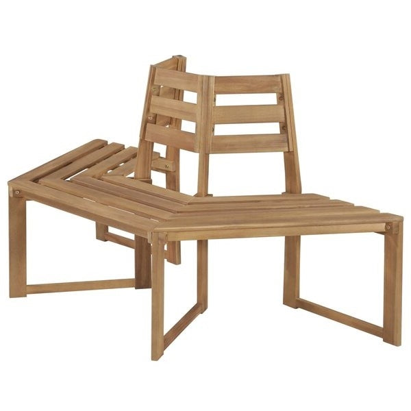 Hexagonal Outdoor Tree Bench in Weather Resistant Acacia Wood - Deals Kiosk