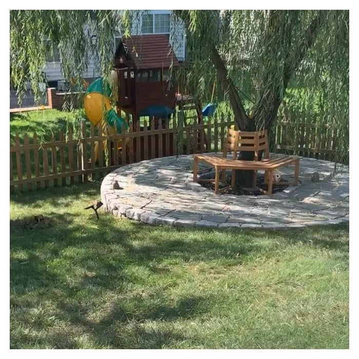 Hexagonal Outdoor Tree Bench in Weather Resistant Acacia Wood - Deals Kiosk