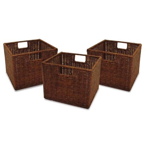 Espresso Wicker Basket Set
