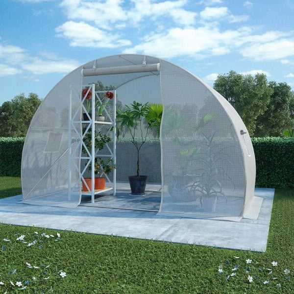 Greenhouse Kit with Heavy Duty Steel Frame and White PE Cover - Deals Kiosk