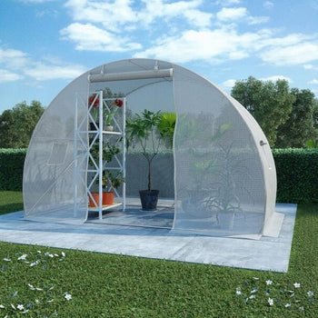 Greenhouse Kit with Heavy Duty Steel Frame and White PE Cover - Deals Kiosk
