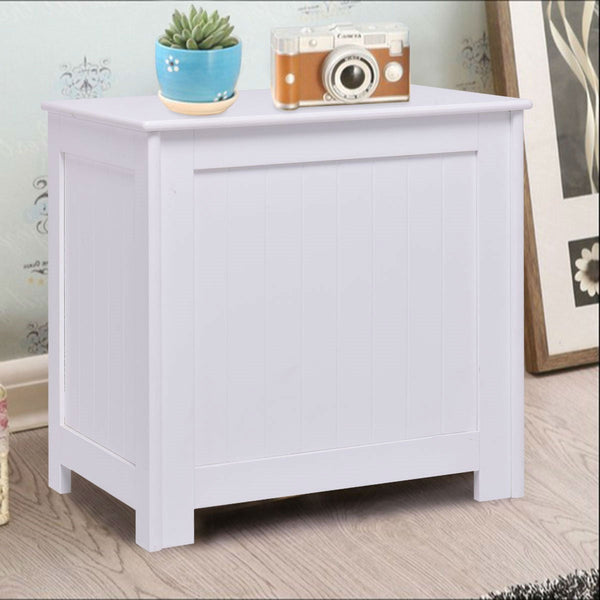 Bathroom Laundry Hamper Clothes Storage Cabinet in White - Deals Kiosk