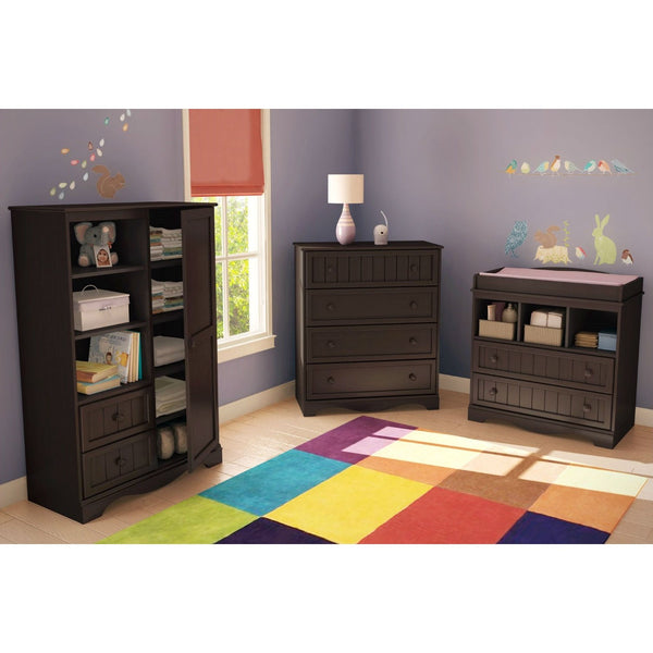 Espresso Wood Baby Diaper Changing Table with 2 Drawers - Deals Kiosk