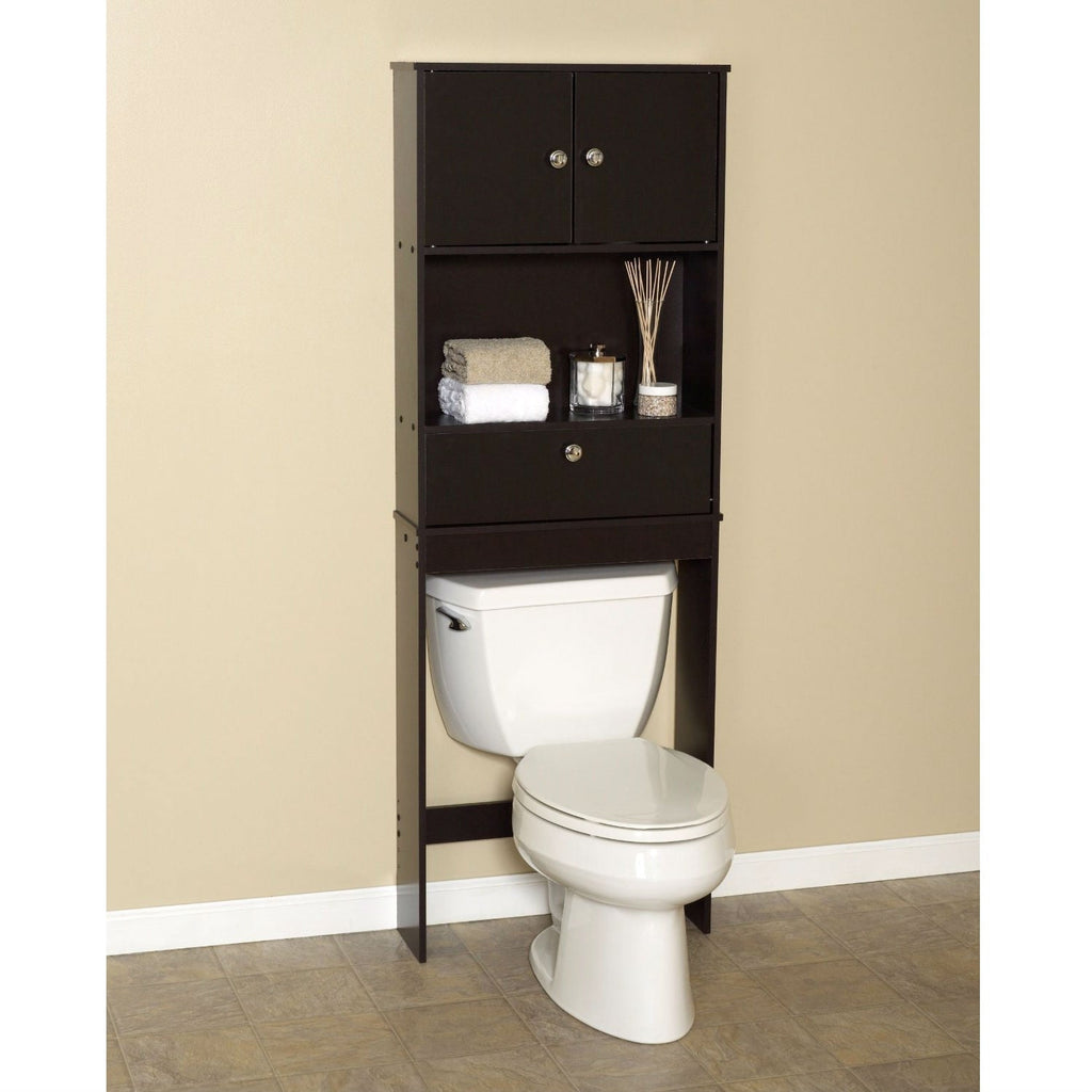 Over the Toilet Bathroom Space Saver Cabinet in Espresso - Deals Kiosk