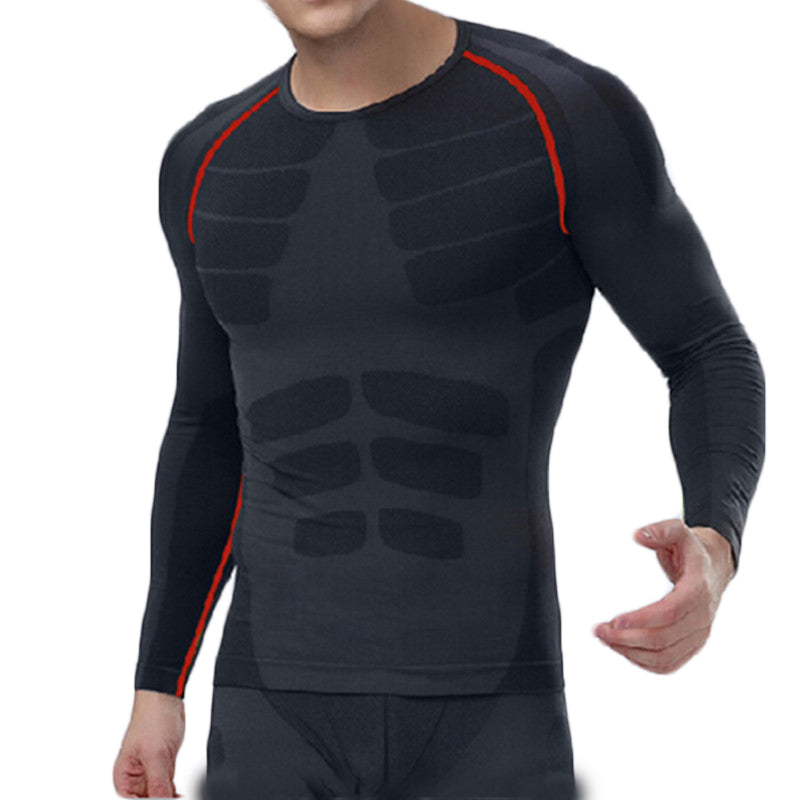 Men's Compression Long Sleeve Sports Tight Shirts Fitness Gym Running Base Layer Tops - Deals Kiosk