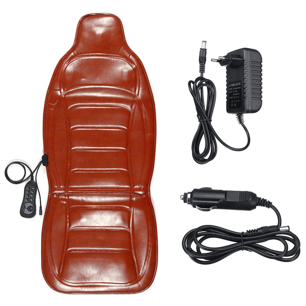 DC 12V Car Household Heated Full Body Massage Seat Cushion Back Lumbar Pain Relief Vibration Massager AC 110V-240V - Deals Kiosk