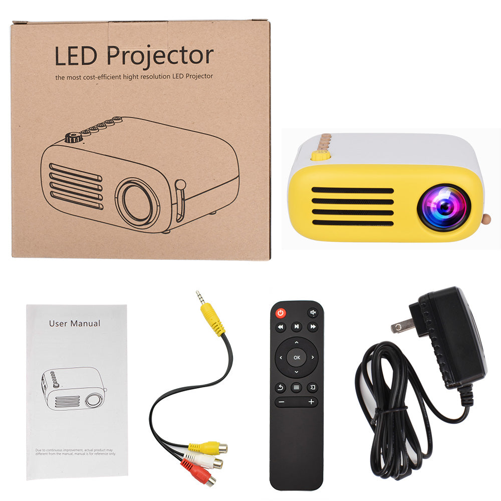 AAO YG200 Mini LED Pocket Projector USB HDMI Support 1080P Home Beamer Kids Gift Video Portable Projector - Deals Kiosk