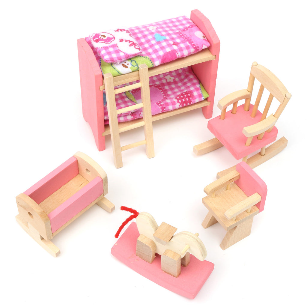 Wooden Doll Set Children Toys Miniature House Family Furniture Kit Accessories - Deals Kiosk