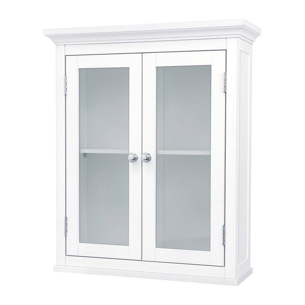 Classic 2-Door Bathroom Wall Cabinet in White Finish - Deals Kiosk