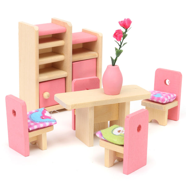 Wooden Doll Set Children Toys Miniature House Family Furniture Kit Accessories - Deals Kiosk