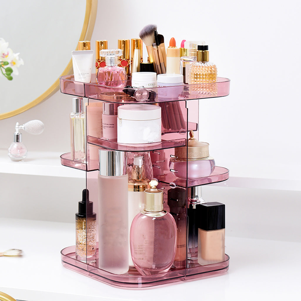 Adjustable 360 Rotating Makeup Jewelry Box Square Storage Rack Organizer Stand Display - Deals Kiosk