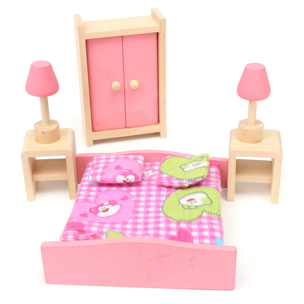 Wooden Doll Set Children Toys Miniature House Family Furniture Kit Accessories - Deals Kiosk