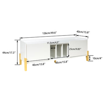 Modern TV Stand TV Stand For Tvs Up To 55 Inches With Storage Space (White) - Deals Kiosk