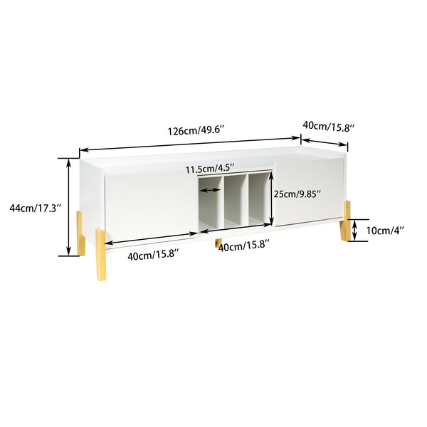 Modern TV Stand TV Stand For Tvs Up To 55 Inches With Storage Space (White) - Deals Kiosk