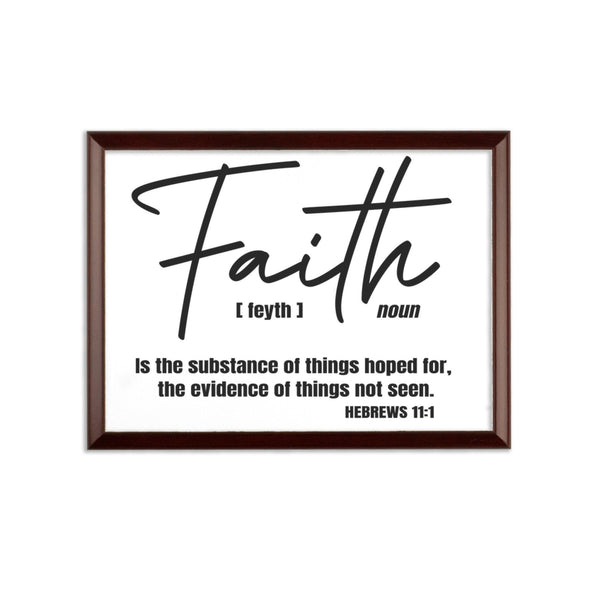 Faith The Substance Of Things Hoped For, Black Graphic Text Wall Plaque - Deals Kiosk