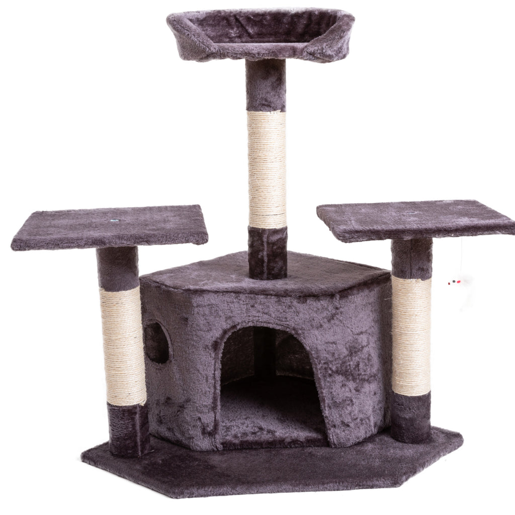 80" Solid Cute Sisal Rope Plush Cat Climb Tree Cat Tower - Deals Kiosk