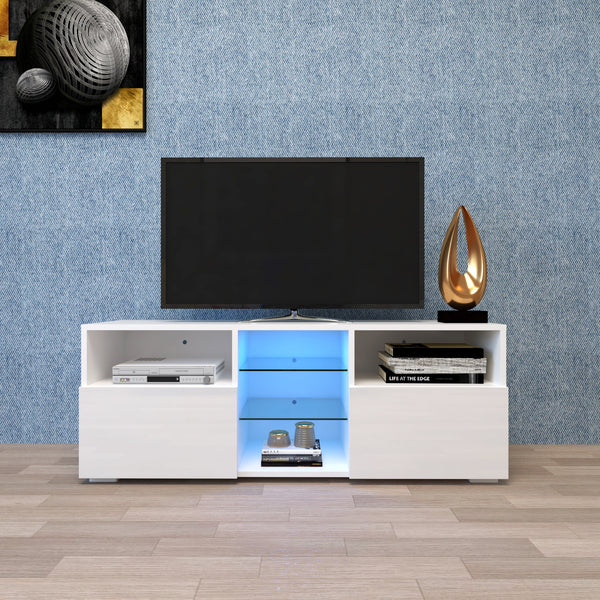 Modern Minimalist TV Cabinet Living Room with 20 colors LED Lights,TV Stand Entertainment Center Modern High-Gloss LED TV Cabinet, Simpleness Creative Furniture TV Cabinet - Deals Kiosk