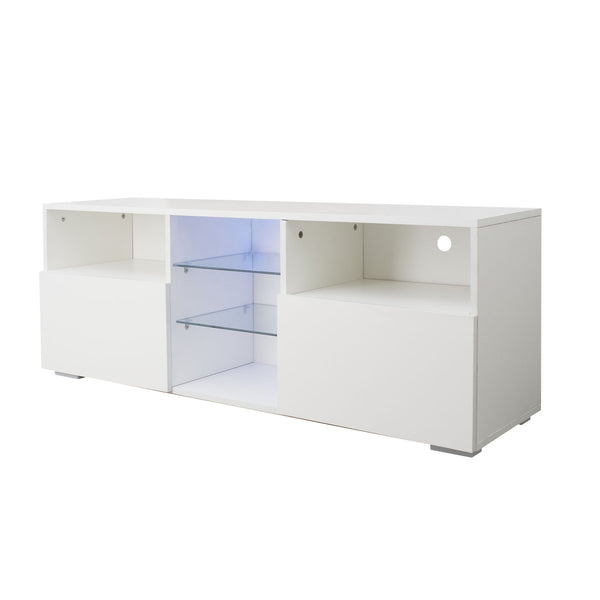Modern Minimalist TV Cabinet Living Room with 20 colors LED Lights,TV Stand Entertainment Center Modern High-Gloss LED TV Cabinet, Simpleness Creative Furniture TV Cabinet - Deals Kiosk