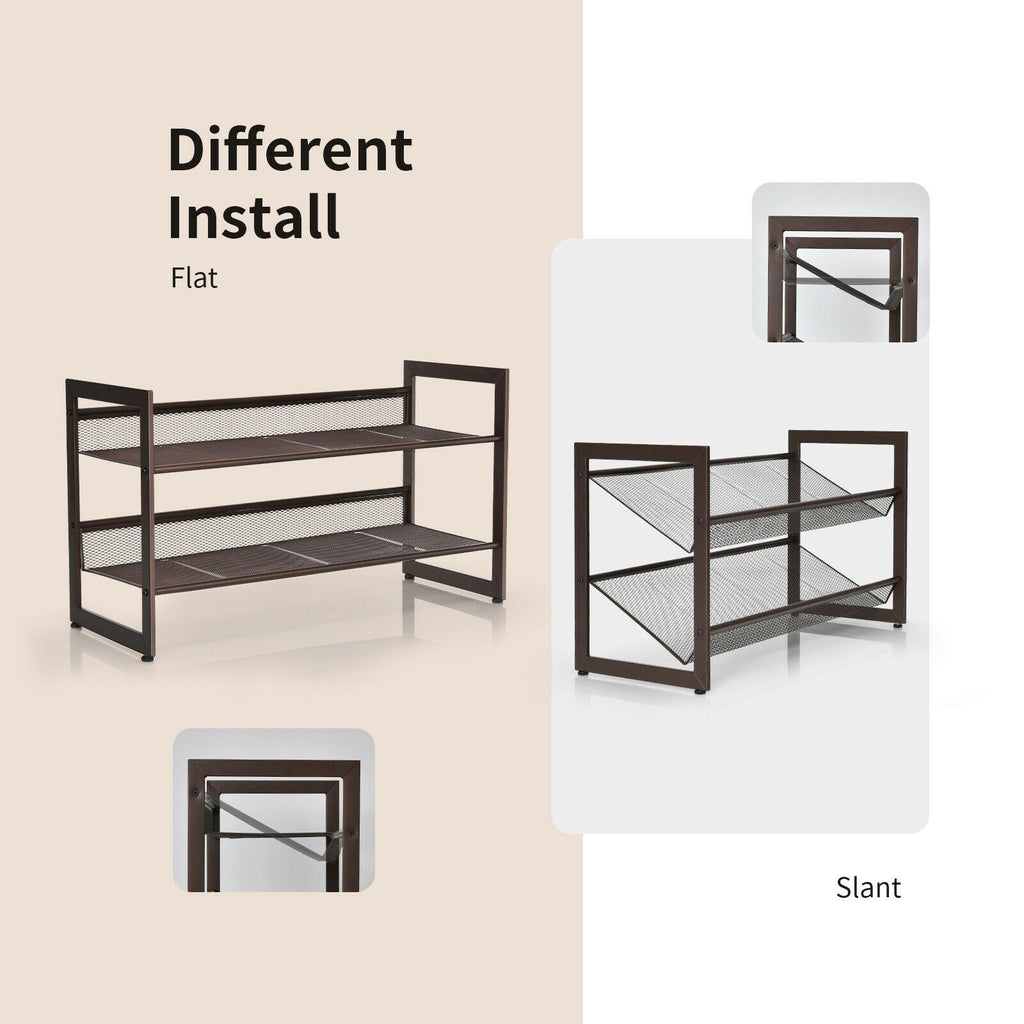 Adjustable to Flat or Slant Shoe Organizer Stand - Deals Kiosk