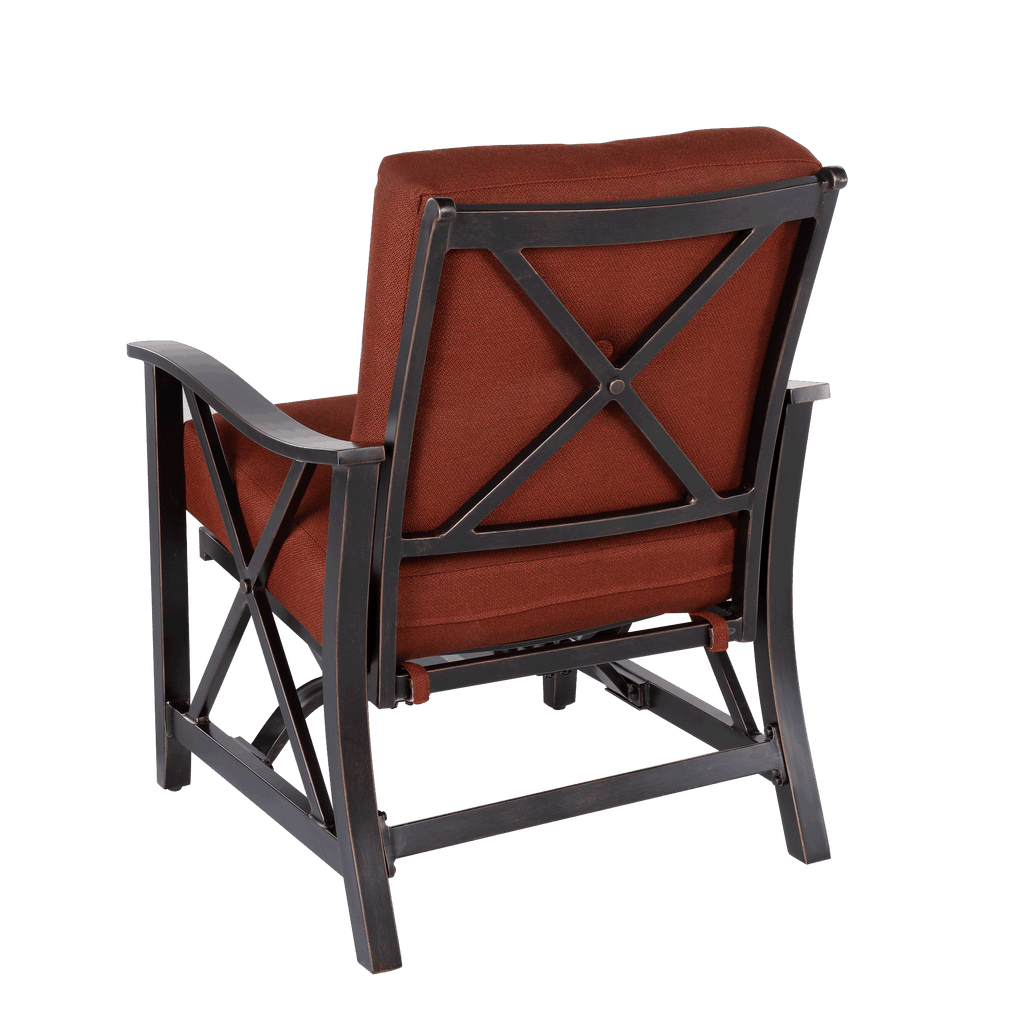 Outdoor Fire Pit 3pcs Set w/Haywood KD Aluminum X Back Stationary Spring Chairs - Deals Kiosk