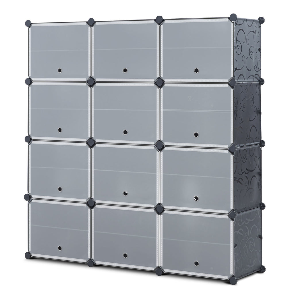 Portable Shoe Storage Organizer 4 Tier 24 Cube Shoe Rack Plastic Shoe Cabinet for Space Saving RT - Deals Kiosk