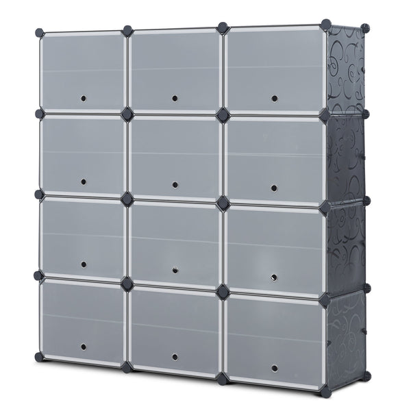 Portable Shoe Storage Organizer 4 Tier 24 Cube Shoe Rack Plastic Shoe Cabinet for Space Saving RT - Deals Kiosk