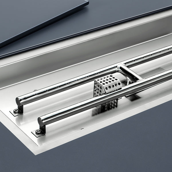 Aluminum alloy FIRE PIT TABLE 55000BTU outdoor with Glass Wind Guard for Garden Patio - Deals Kiosk