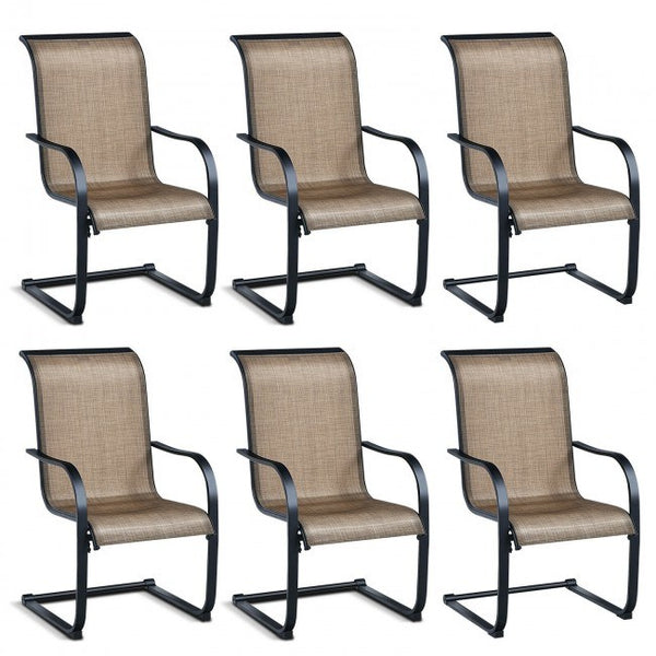 6 Pieces Patio Dining Chairs with Armrests and Neck Support - Deals Kiosk