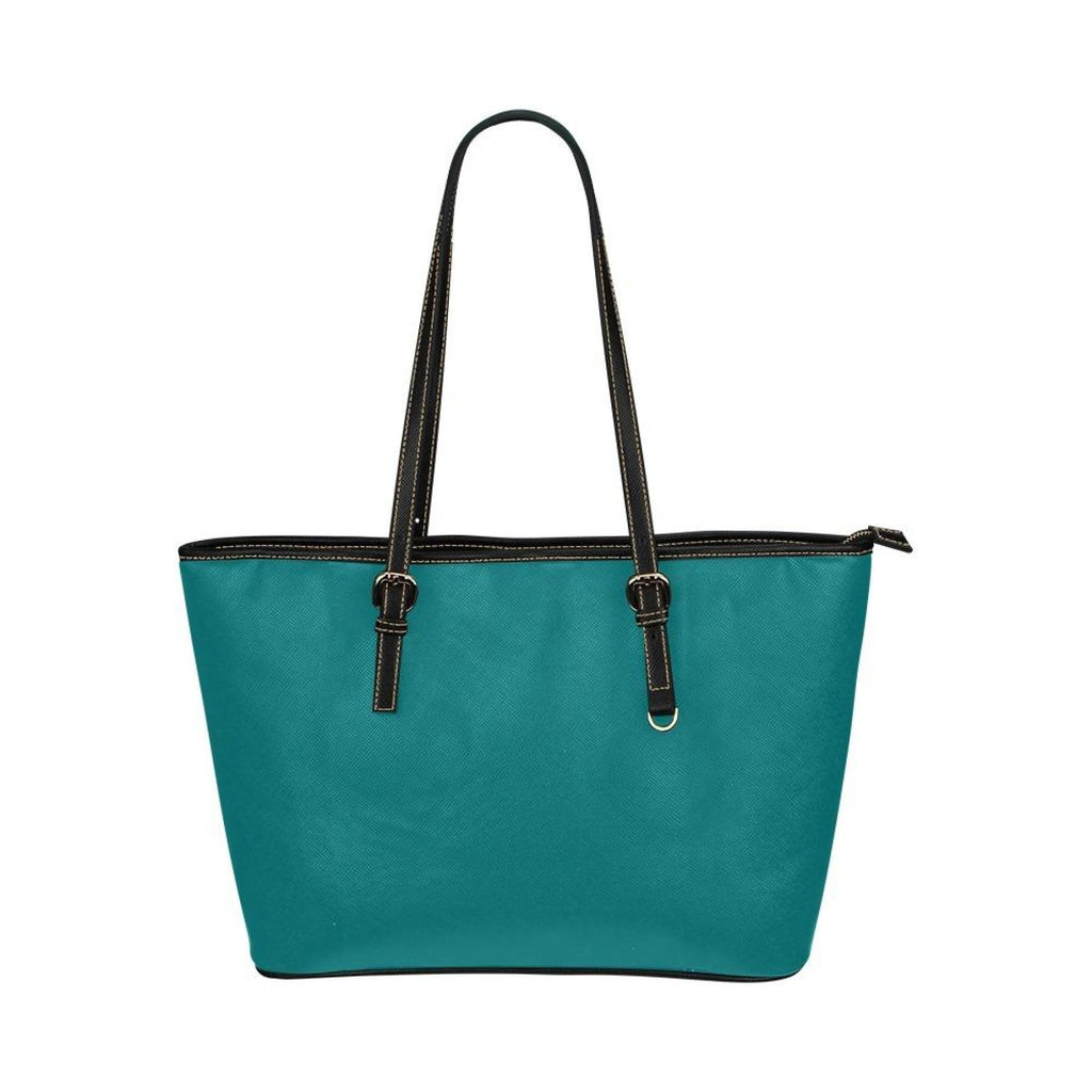 Dark Teal Green, Leather Tote Bag - Deals Kiosk