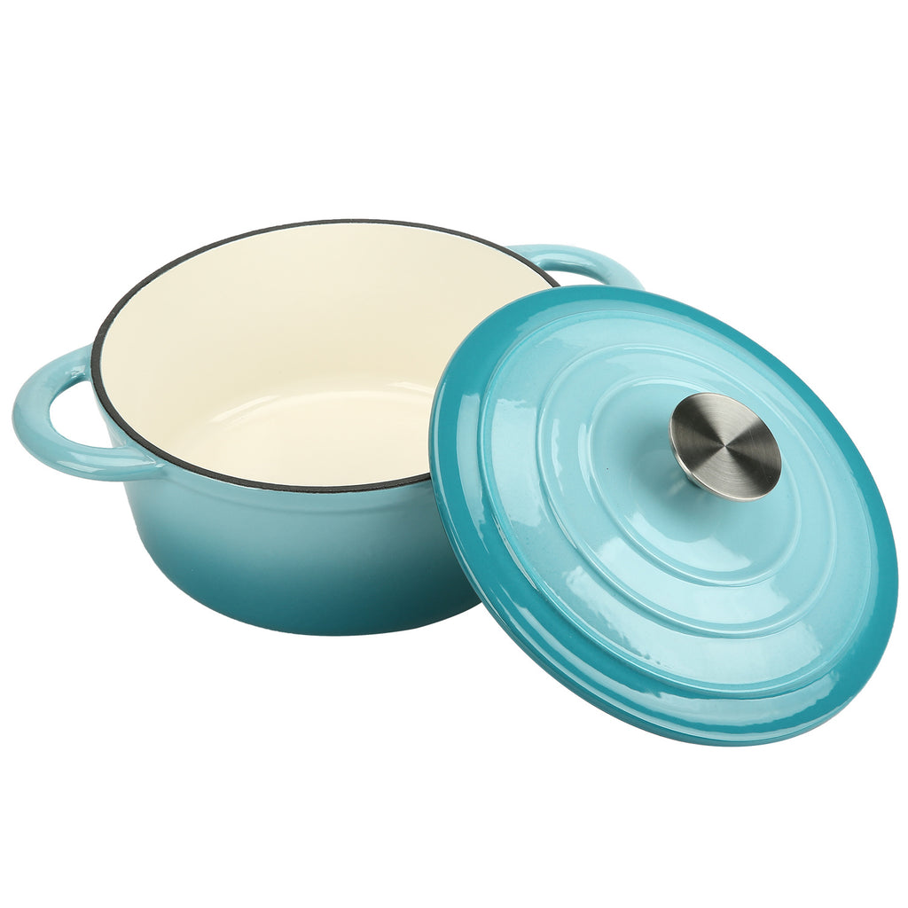 COOKWIN 5 Quart Cast Iron Dutch Oven ,Bread Baking Pot with Self Basting Lid, Porcelain Enameled Surface Cookware Pot, Great Christmas Gifts for Family, Red - Deals Kiosk