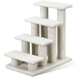 4-Step Pet Stairs Carpeted Ladder Ramp Scratching Post Cat Tree Climber - Deals Kiosk
