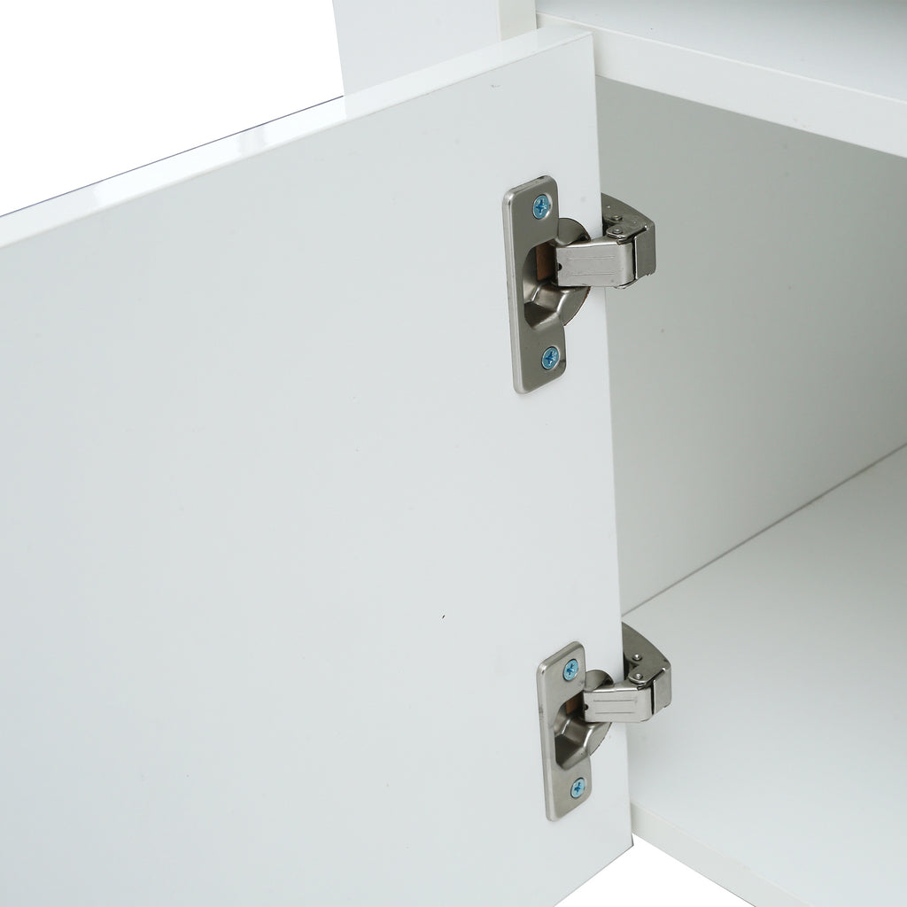 145 Modern 57 inchesTV Stand Matte Body High Gloss Fronts with 16 Color LEDs - Deals Kiosk