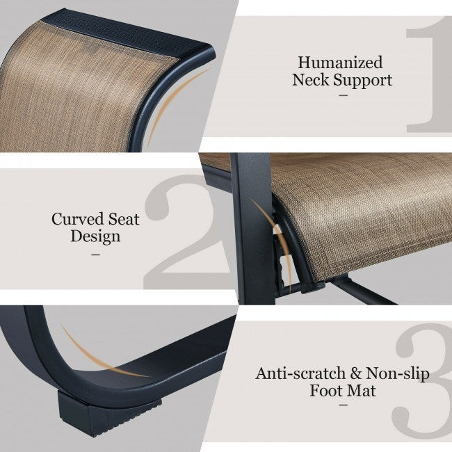 6 Pieces Patio Dining Chairs with Armrests and Neck Support - Deals Kiosk