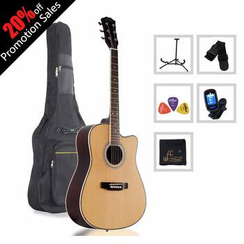 Acoustic Cutaway Guitar Package for Beginners Students Kids, 41 Inches - Deals Kiosk