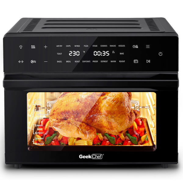 Geek Chef AiroCook 31QT Air Fryer Toaster Oven Combo, with Extra Large Capacity, Family Size, 18-in-1 Countertop Oven(Prohibited from listing on Amazon) - Deals Kiosk