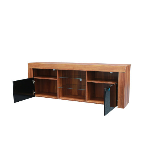 145 Modern 57 inches TV Stand Matte Body High Gloss Fronts with 16 Color LEDs - Deals Kiosk