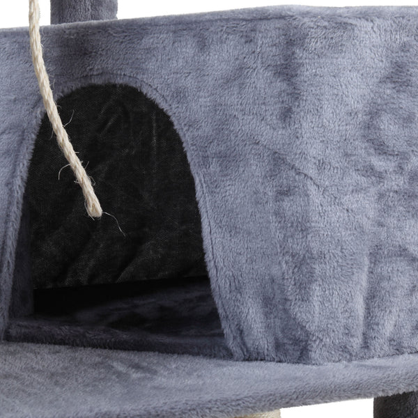 Cat tree-light gray with pentagonal cat litter, Activity Tree - Deals Kiosk