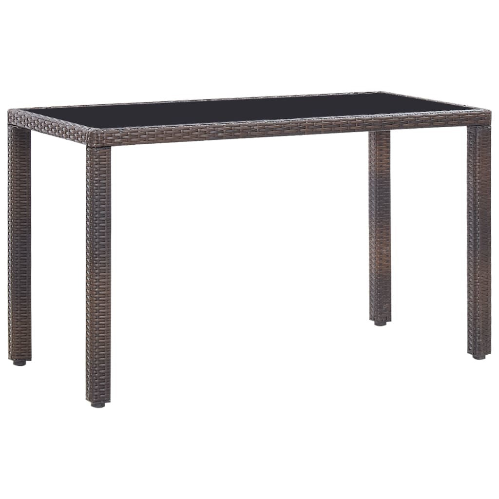 5 Piece Outdoor Dining Set with Cushions Poly Rattan Brown - Deals Kiosk