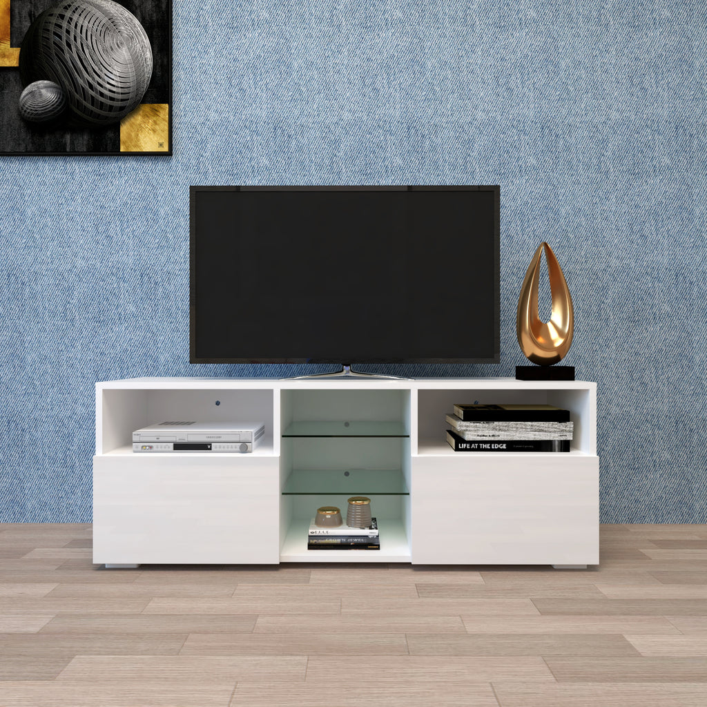 Modern Minimalist TV Cabinet Living Room with 20 colors LED Lights,TV Stand Entertainment Center Modern High-Gloss LED TV Cabinet, Simpleness Creative Furniture TV Cabinet - Deals Kiosk