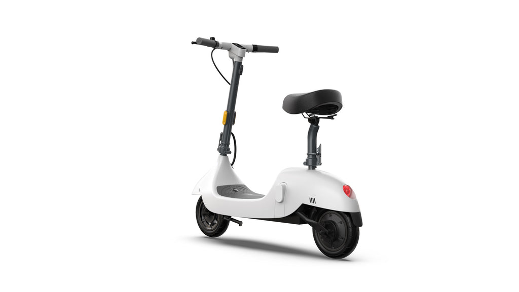 OKAI Beetle Electric Scooter with Seat, Up to 25 Miles Range & 15.5MPH, Modern Moped Scooter Bike with 10inch Vacuum Tires - Deals Kiosk