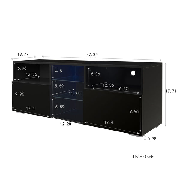 Modern Minimalist TV Cabinet Living Room with 20 colors LED Lights,TV Stand Entertainment Center Modern High-Gloss LED TV Cabinet, Simpleness Creative Furniture TV Cabinet - Deals Kiosk