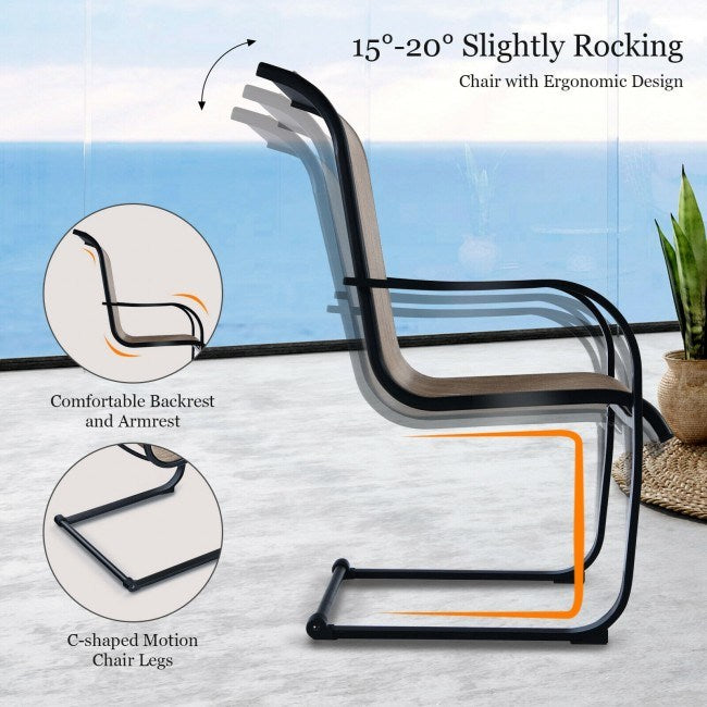 6 Pieces Patio Dining Chairs with Armrests and Neck Support - Deals Kiosk