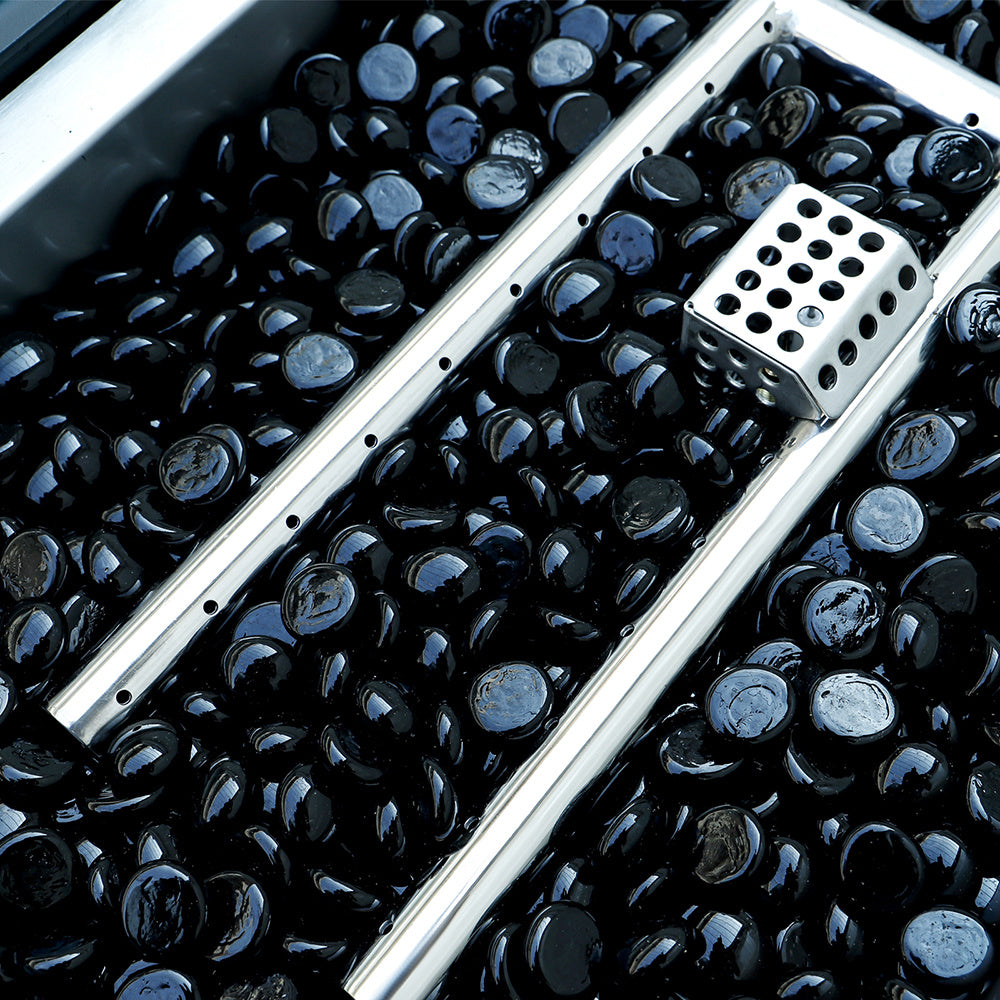 Aluminum alloy FIRE PIT TABLE 55000BTU outdoor with Glass Wind Guard for Garden Patio - Deals Kiosk