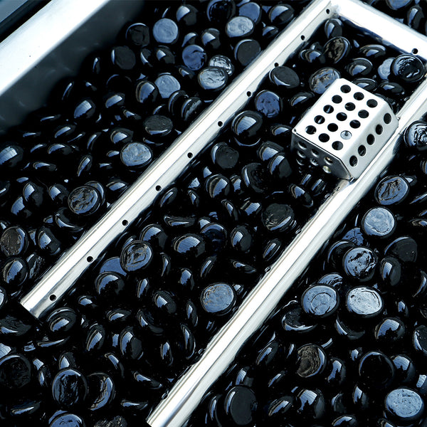 Aluminum alloy FIRE PIT TABLE 55000BTU outdoor with Glass Wind Guard for Garden Patio - Deals Kiosk