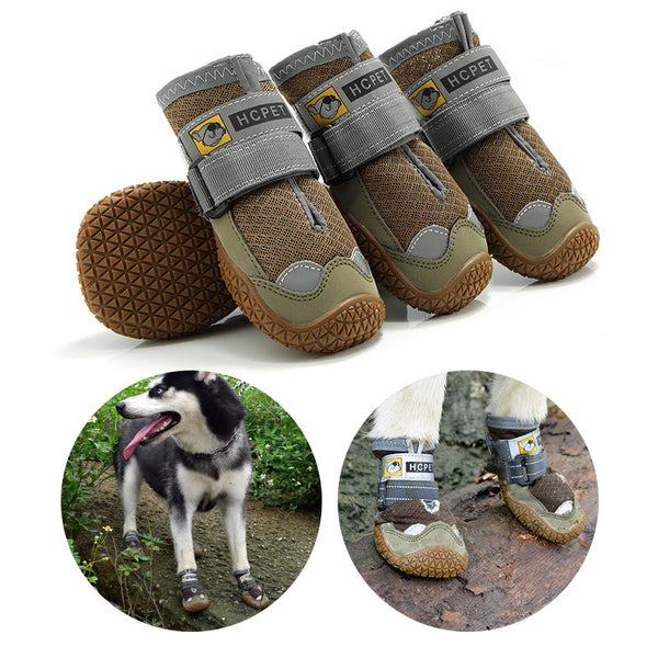 Pet Non-Skid Booties, Waterproof Socks Breathable Non-Slip with 3m Reflective Adjustable Strap Small to Large Size (4PCS/Set) Paw Protector - Deals Kiosk