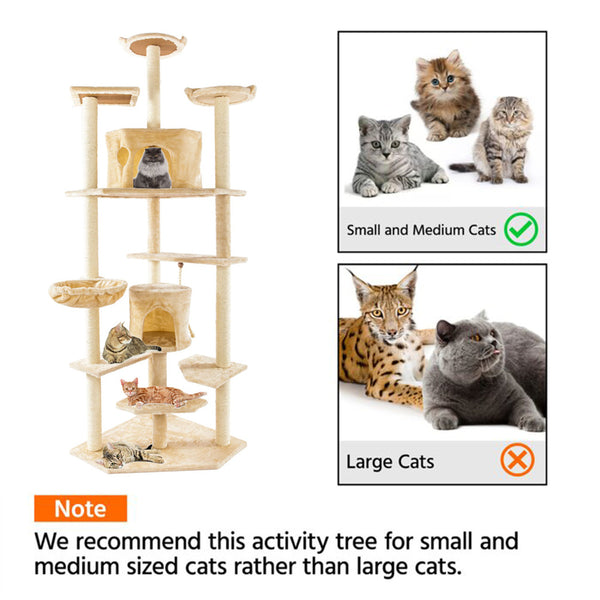 80" Solid Cute Sisal Rope Plush Cat Climb Tree Cat Tower - Deals Kiosk