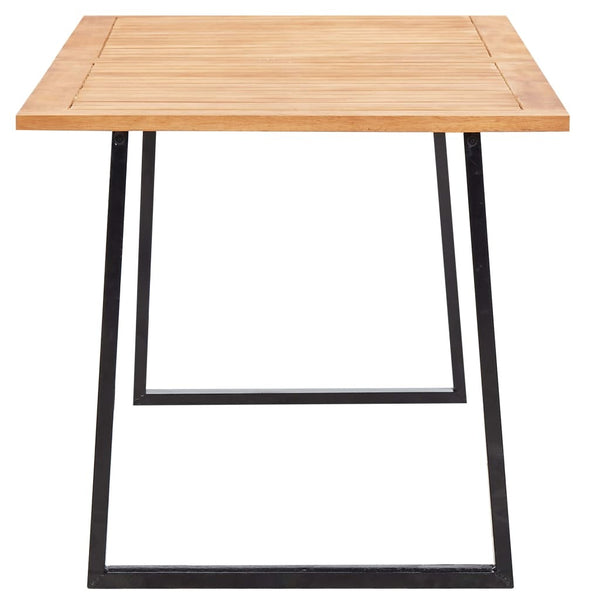 9 Piece Outdoor Dining Set Poly Rattan and Acacia Wood Black - Deals Kiosk